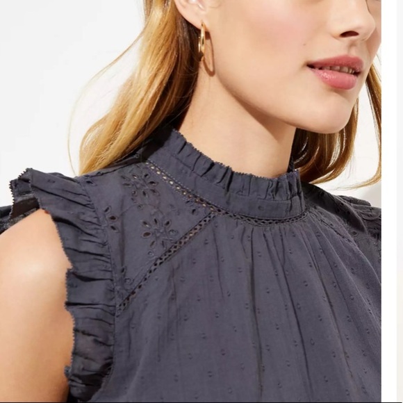 Petite Eyelet Ruffle Top - Picture 2 of 3